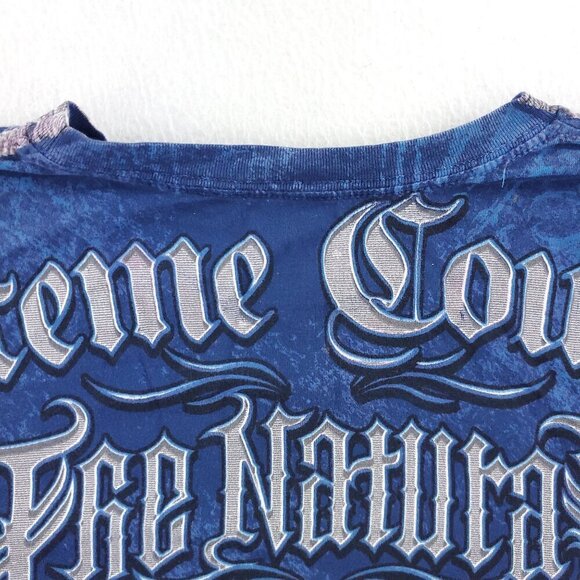 Xtreme Couture T-Shirt AOP Y2K Randy Natural MMA Eagles Fleur De Lis Large - Picture 10 of 10